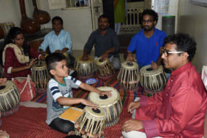 Shri Vilas Kundekar Giving harmonium Lessons